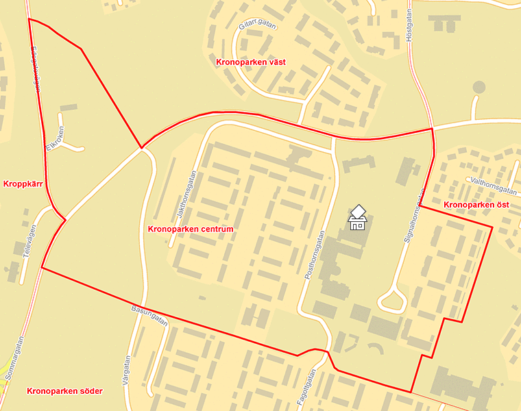 Karta över Kronoparken centrum
