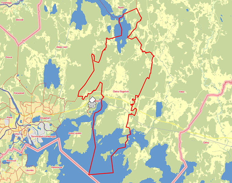 Karta över Östra Fågelvik