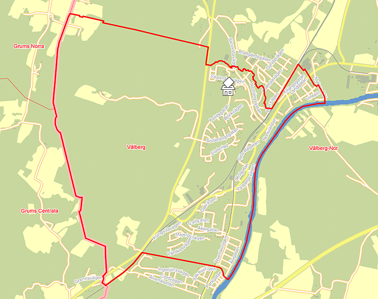 Karta över Vålberg