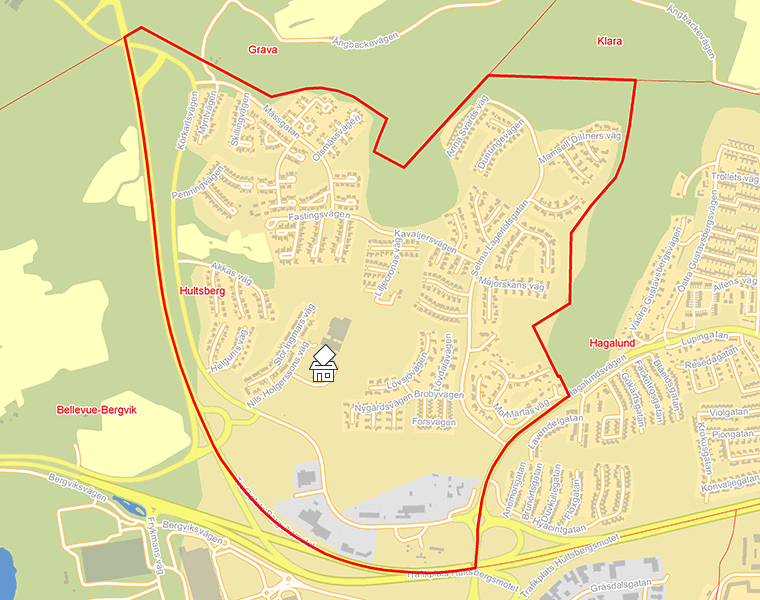 Karta över Hultsberg