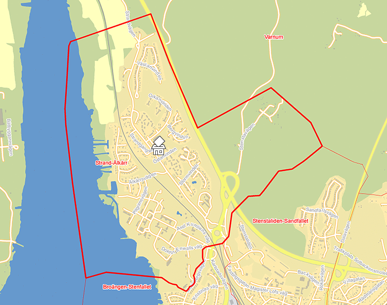 Karta över Strand-Ålkärr