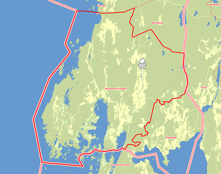 Karta över Bäckhammar-Nybble
