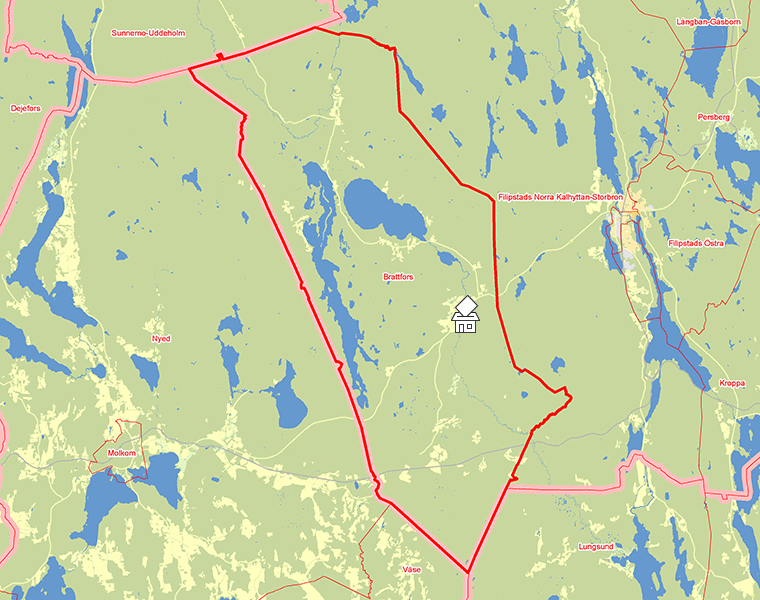 Karta över Brattfors