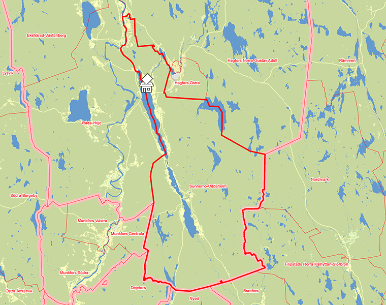 Karta över Sunnemo-Uddeholm