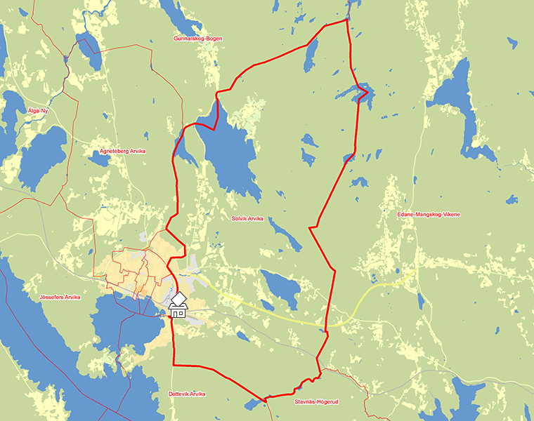Karta över Solvik Arvika