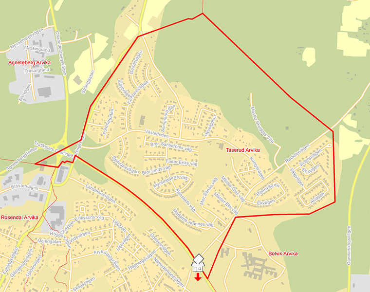 Karta över Taserud Arvika