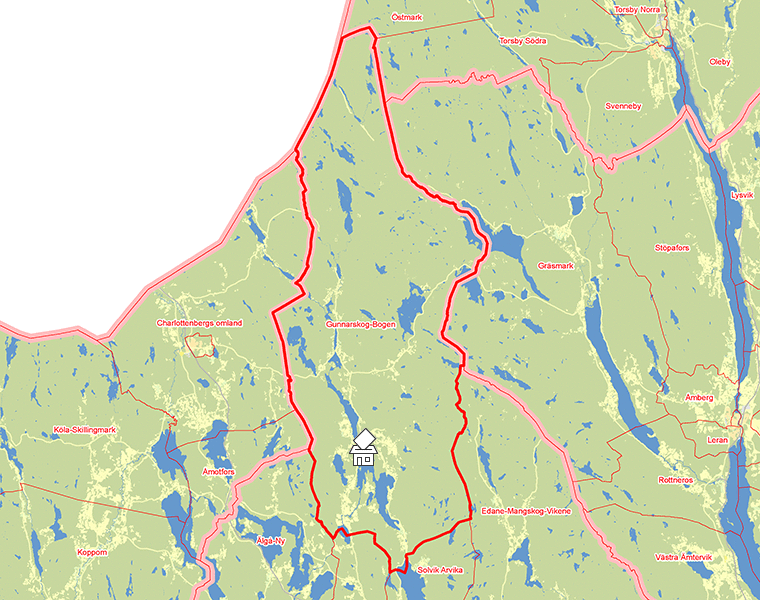 Karta över Gunnarskog-Bogen