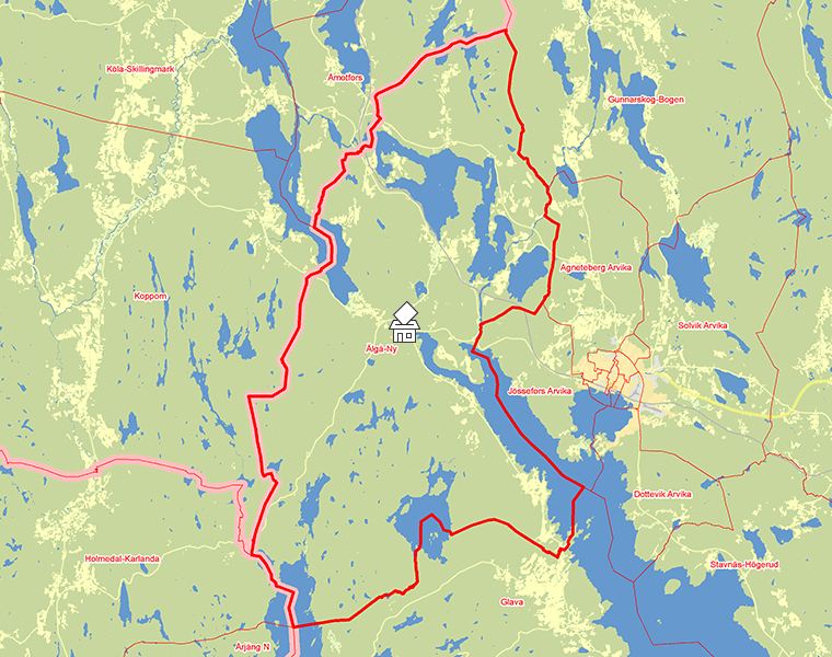 Karta över Älgå-Ny