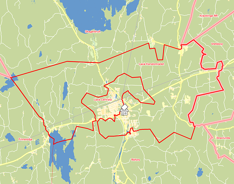 Karta över Laxå-Kanalområdet