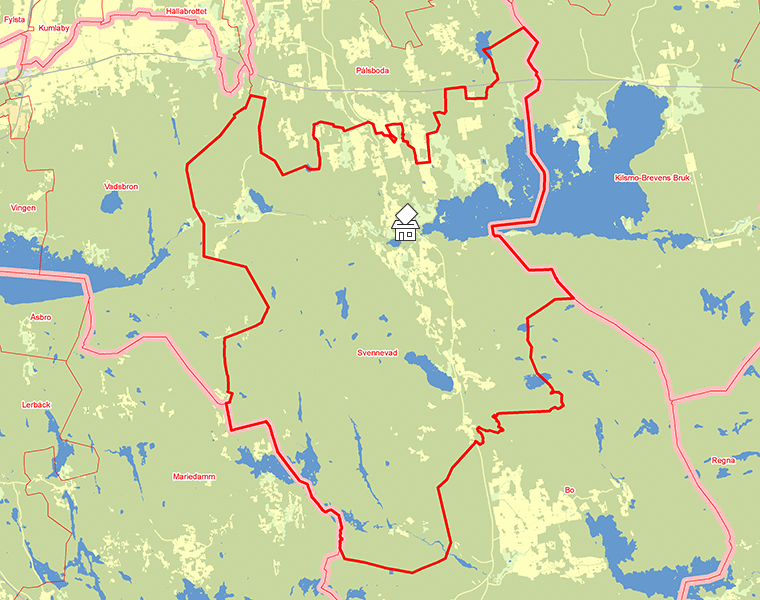 Karta över Svennevad