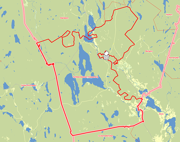 Karta över Kyrkbacksskolan, Kopparberg