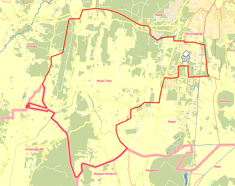 Karta över Mosjö-Täby