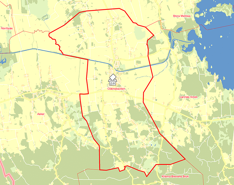 Karta över Odensbacken