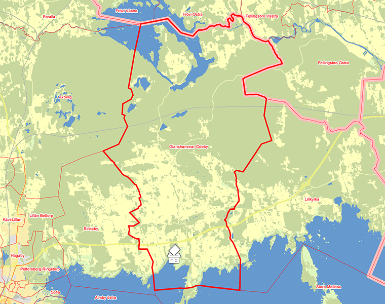Karta över Glanshammar-Ödeby