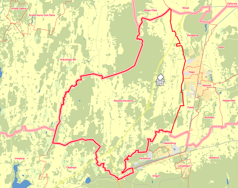 Karta över Åbytorp-Hardemo