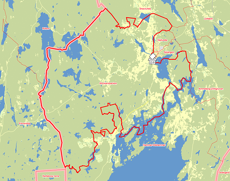 Karta över Klockarebacken