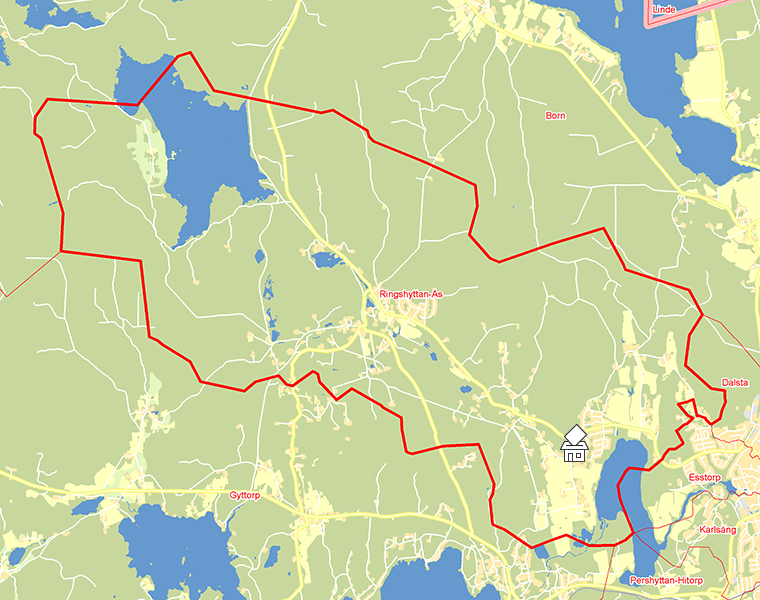 Karta över Ringshyttan-Ås
