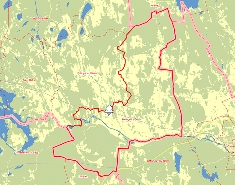 Karta över Fellingsbro Östra