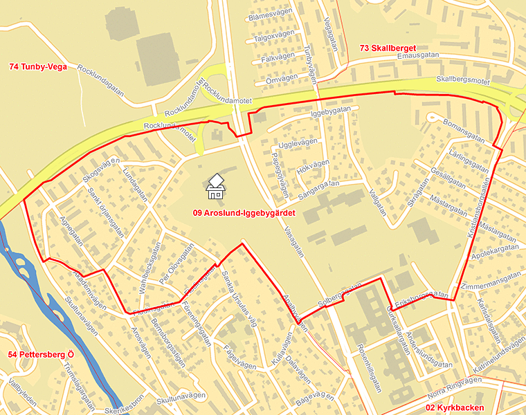 Karta över 09 Aroslund-Iggebygärdet