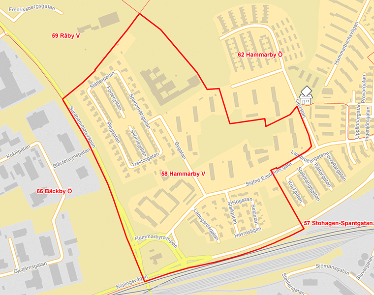 Karta över 58 Hammarby V