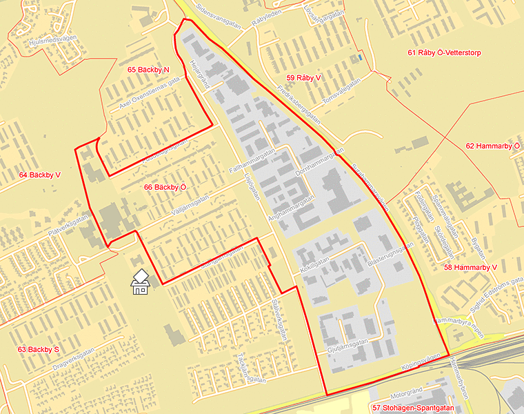 Karta över 66 Bäckby Ö