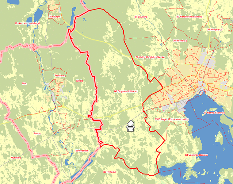 Karta över 86 Dingtuna-Lillhärad