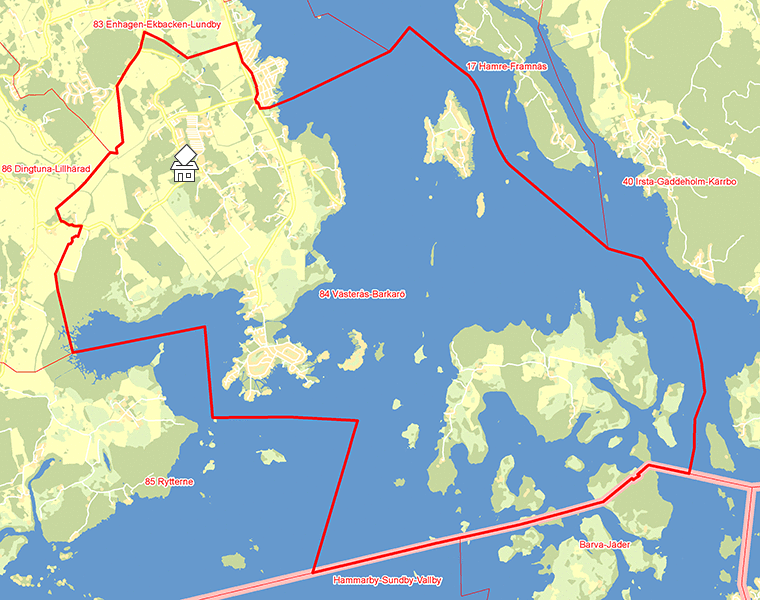 Karta över 84 Västerås-Barkarö