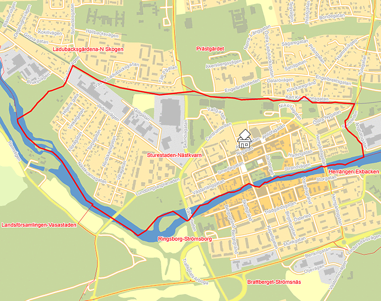 Karta över Sturestaden-Nästkvarn