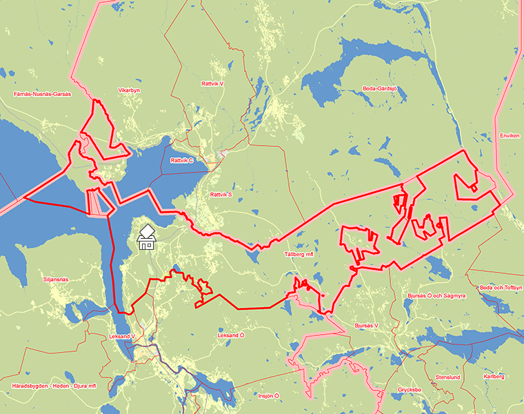 Karta över Tällberg mfl