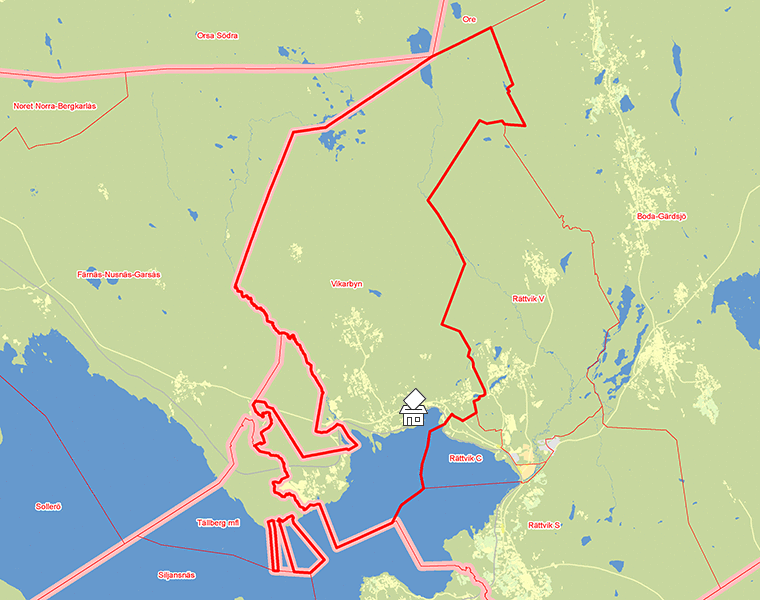 Karta över Vikarbyn
