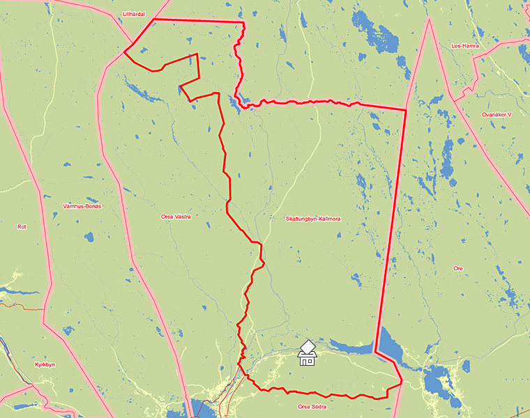 Karta över Skattungbyn-Kallmora