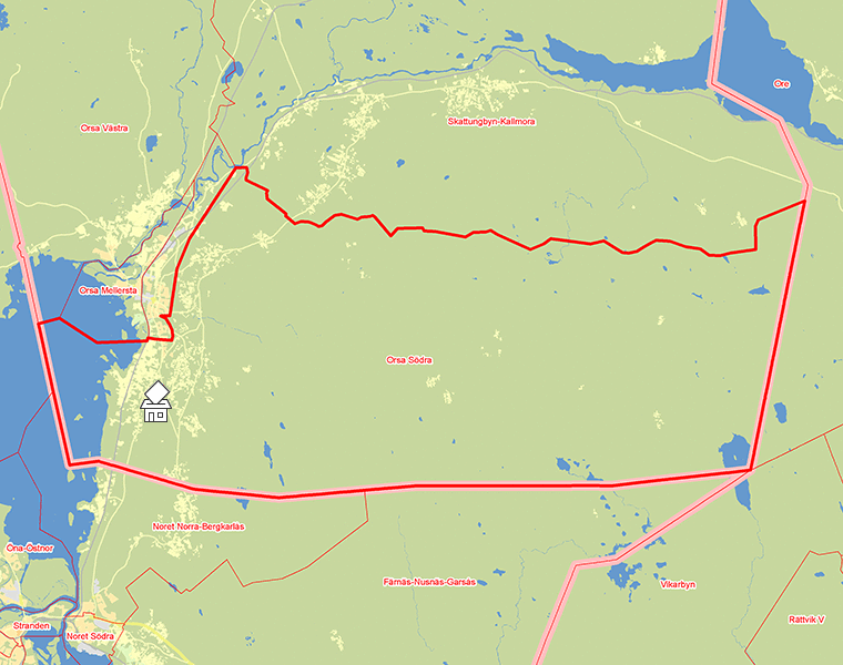 Karta över Orsa Södra