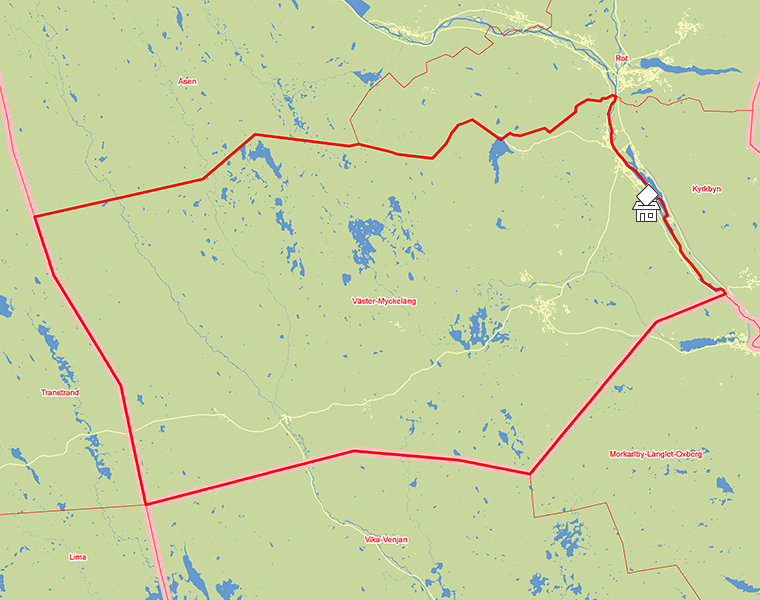 Karta över Väster-Myckeläng