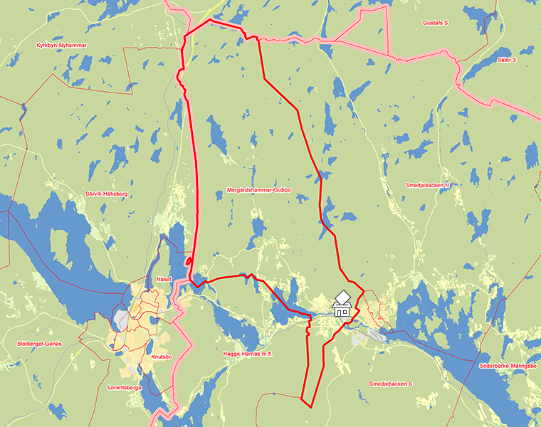 Karta över Morgårdshammar-Gubbo