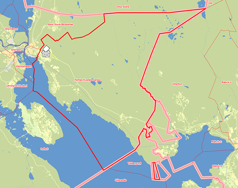 Karta över Färnäs-Nusnäs-Garsås