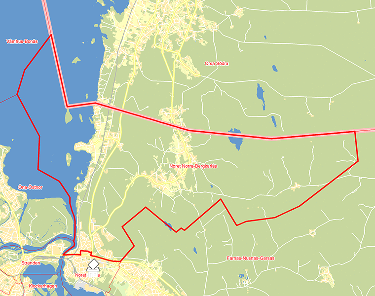 Karta över Noret Norra-Bergkarlås