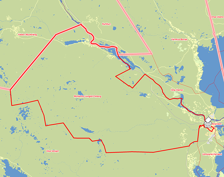 Karta över Morkarlby-Långlet-Oxberg
