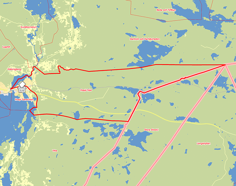 Karta över Hosjö Näs