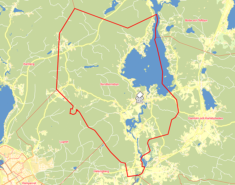 Karta över Sundbornsbyn