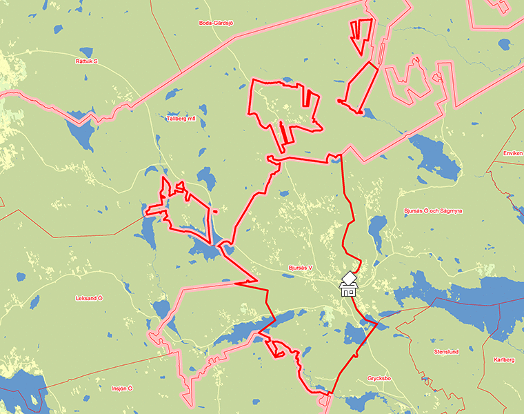 Karta över Bjursås V
