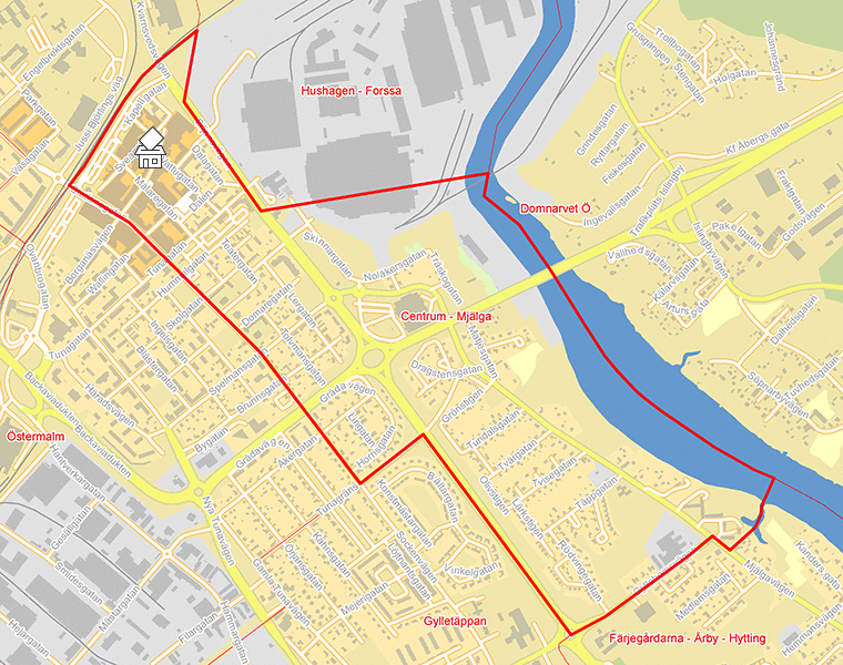 Karta över Centrum - Mjälga