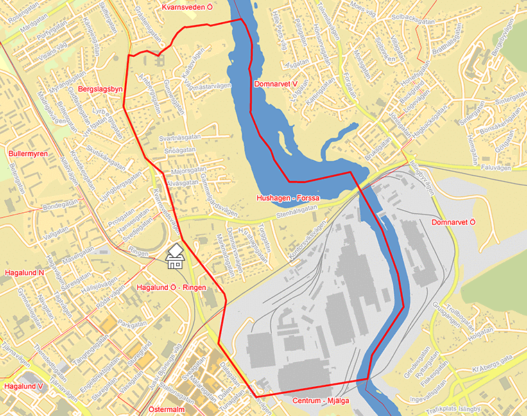 Karta över Hushagen - Forssa