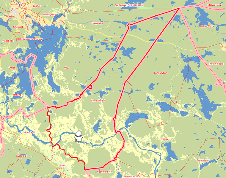 Karta över Stora Skedvi
