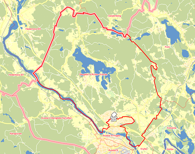 Karta över Skogsbo N-Rutbo-Grytnäs