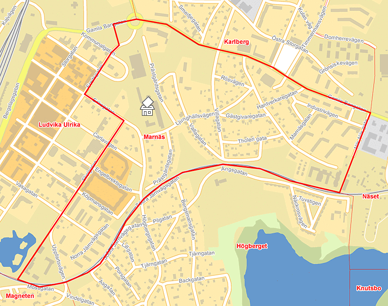 Karta över Marnäs