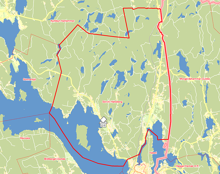 Karta över Sörvik-Håksberg