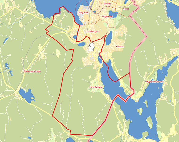 Karta över Lorentsberga
