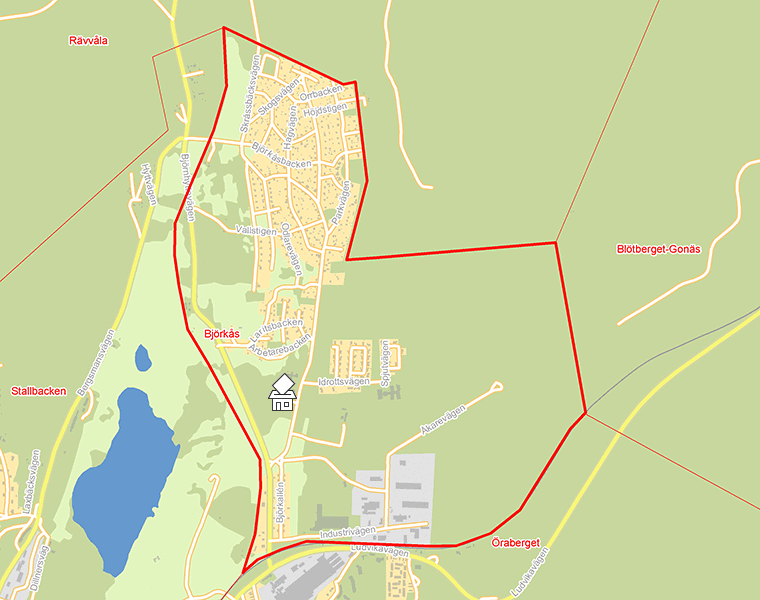 Karta över Björkås