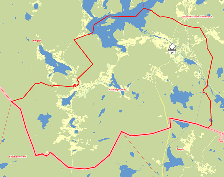 Karta över Harmånger-Ilsbo
