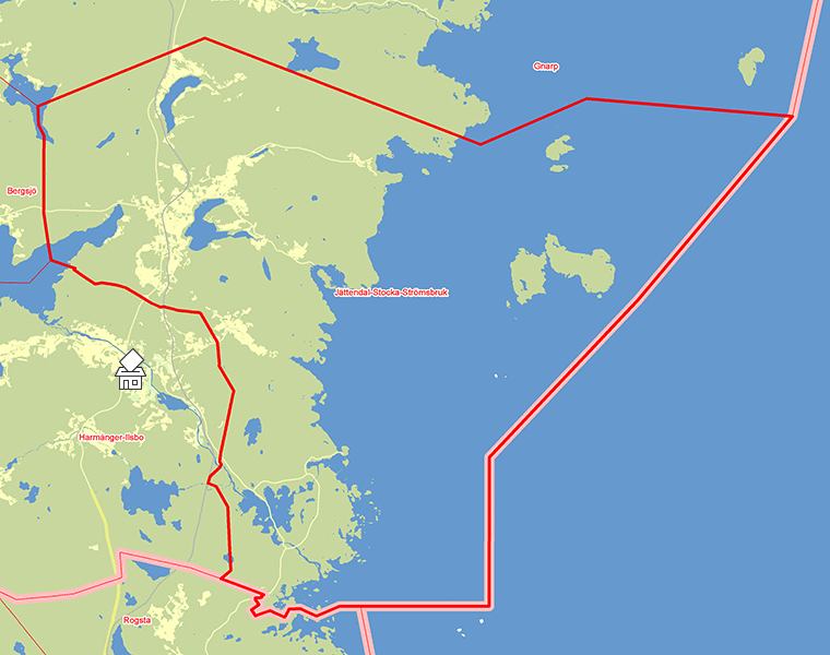 Karta över Jättendal-Stocka-Strömsbruk